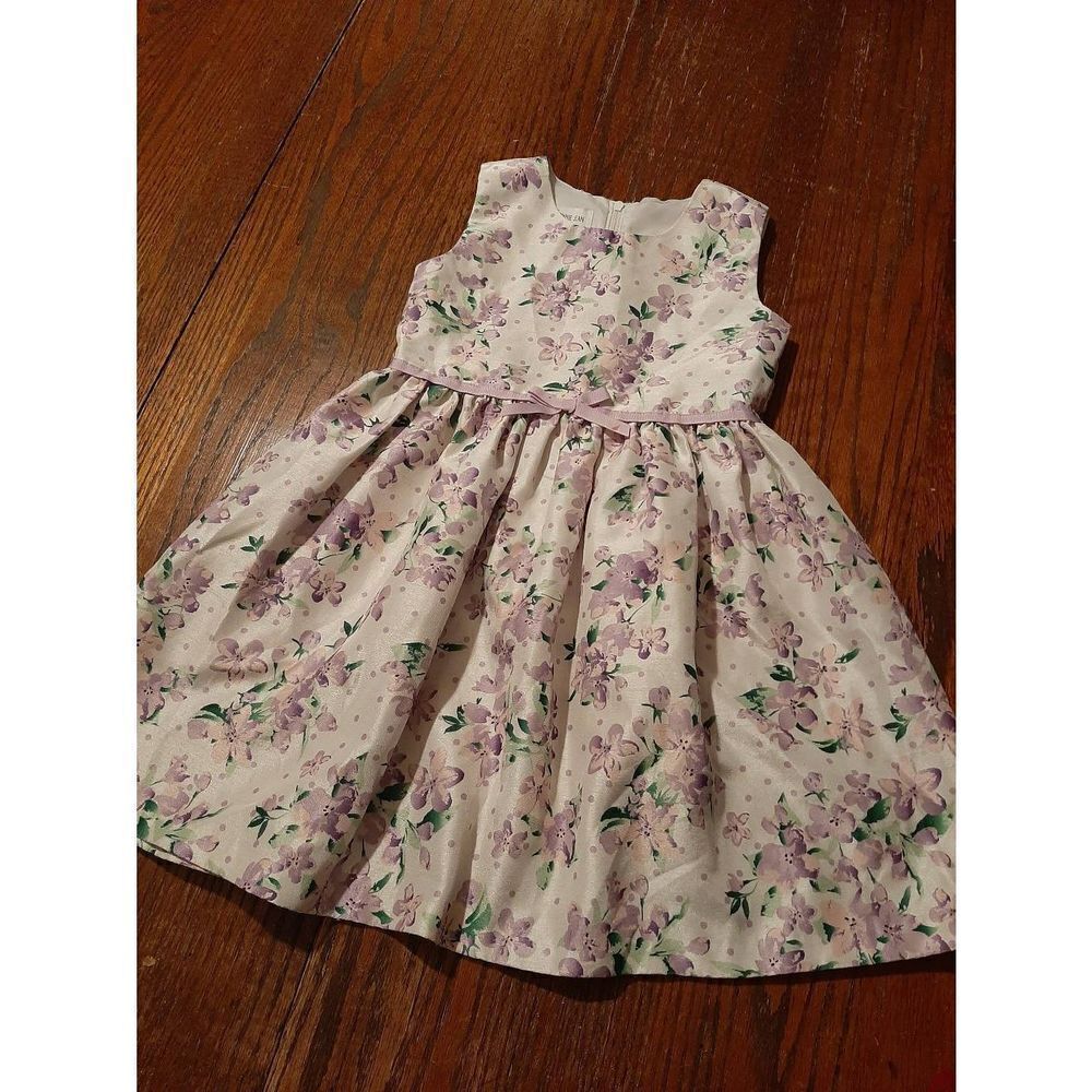 5T Bonnie Jean Sleeveless Purple White Green Floral Special Occasion Dress